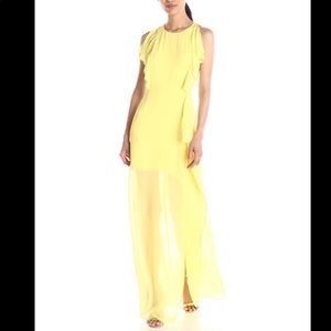 BCBG Maxazria Maribel canary yellow maxi dress